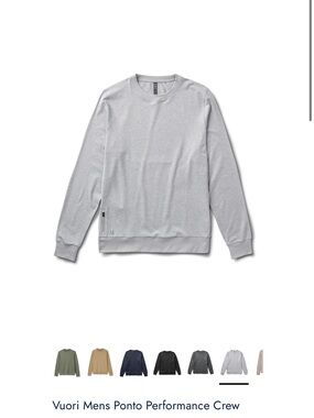 Vuori Light Gray Ponto Performance Crew